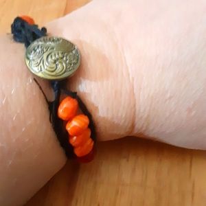 Handmade hemp and gemstone bead bracelet